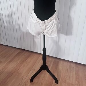 Bebe white jean shorts